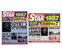 1957 Birthday Gift - 1957 Chart Hits Compilation CD - 20 Original Hit Songs - 1957 60 Minute News Documentary DVD - Two 1957 Year Greetings Cards