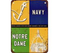 1957 Navy Vs. Notre Dame Vintage Look Reproduction Metal Tin Sign 8X12 Inches