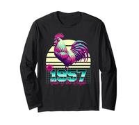 1957 Year of the Rooster 80s Retro Vaporwave Chinese Zodiac Long Sleeve T-Shirt