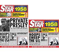 1958 Birthday Gifts - 1958 Birthday Star DVD, Compilation CD and 1958 Greetings Card