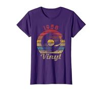 1958 Vinyl Retro Record Vintage Music T-Shirt, Women, Purple, Large
