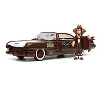 1959 Cadilla-c Coupe DeVille Brown & White w/ Graphics & Count Chocula Diecast Figurine Hollywood Rides Series 1/24 Diecast Model Car by Jada 32204