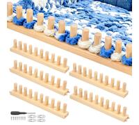 195cm Chunky Knitting Blanket Machine, Wooden Adjustable Weaving Frame for DIY Throw Blankets, Foldable Chunky Knit Machine, Hand Knitting Tool for Beginner, Crafters, children and the Elderly