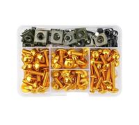 195PCS Fairing Fasteners Screws Nut FOR B&MW C400GT C400X C600SPORT C650 C650GT C650SPORT F500GS F650 F650CS(Gold)