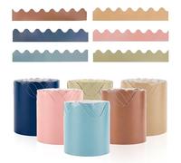 196.8 ft Bulletin Board Borders, Colorful Corrugated Border Roll Display Borders Bulletin Board Paper for School, Office & Home Use
