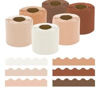 196.8 ft Display Borders for Bulletin Boards, 6 Rolls Colourful Classroom Borders, Soft Trim Bulletin Boards for School & Office Decor, Easy-Cut Board Edging for Walls & Displays
