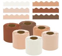 196.8ft Colorful Bulletin Board Borders (6 Rolls) - Corrugated Display Borders for Classroom, Office & Home Decor - DIY Wallpaper Trim, School Supplies