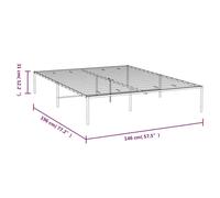 (196 x 146 x 31 cm, without headboard) vidaXL Metal Bed Frame with Headboard Bedroom Metal Platform Bed Base Bedstead