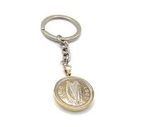 1960 65th Birthday Keyring Gold Plated Irish Sixpence Keyring- Mum, Dad, Brother, Sister- 65th Birthday-Coin Keyring, Irish Sixpence Coin, 65th Anniversary GLD