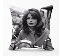 1960 Out On The Bike Cushions Warren Reed - Designer Black 60cm x 60cm