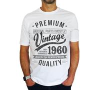 1960 Premium Vintage Year - Aged to Perfection - 65th Birthday Gift | Present Mens T-Shirt White L