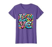 1960's 1970's Retro Love & Peace Tie-Dye Floral Graphics T-Shirt