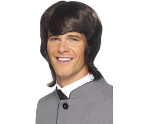 1960's 1970's sgt pepper Short Mod Brown Beatles style Wig Fancy Dress