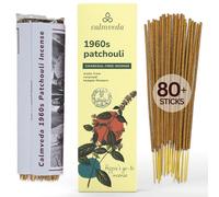 1960s Patchouli Incense Sticks Pack - (80 Sticks) Charcoal Free Incense, Made from Upcycled Flowers | Organic Incense Sticks Non Toxic | Relaxation Pachouli Incense for Calming