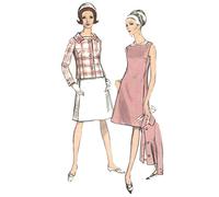 1960s Pattern, Women's Mod Dress & Jacket - Bust: 36” (92cm)