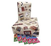 1960's Wrapping Paper 5 sheet multi pack, Retro Nostalgia Vintage Gift Wrap 60th Birthday 50th, 70th 60th Gift for Men, Women(Icons of the 60s)