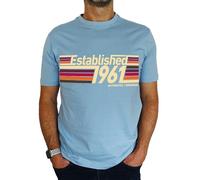 1961 Established Retro Stripes - 65th Birthday Gift | Present Mens T-Shirt Sky Blue L