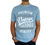 1961 Premium Vintage Year - Aged to Perfection - 65th Birthday Gift | Present Mens T-Shirt Sky Blue XL