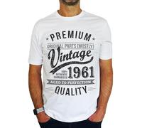 1961 Premium Vintage Year - Aged to Perfection - 65th Birthday Gift | Present Mens T-Shirt White L