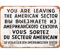 1962 Checkpoint Charlie Berlin Wall Metal Tin Sign Retro Vintage Decor 8"x12"