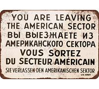 1962 Checkpoint Charlie Berlin Wall Vintage Look Reproduction Metal Tin Sign 8x6 In