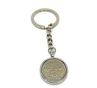 1963 63rd Birthday Keyring-British Sixpence Keyring- Mum, Dad, Brother, Sister- 63rd Birthday-Coin Keyring, Sixpence Coin, 63rd Anniversary Silver