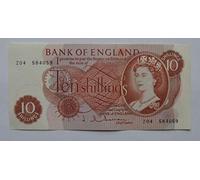1963 Bank of England Hollom Ten Shilling Bank Note Uncirculated