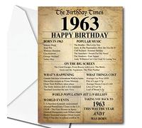 1963 Facts 60th Birthday Personalised ANY NAME Happy Birthday Greeting Card Memories Back in the Year Of Birth -140