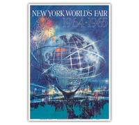 1964 New York World’s Fair - Unisphere Globe - Vintage Travel Poster by Bob Peak - Master Art Print 10in x 14in
