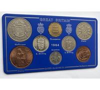1964 Vintage British Coin Gift Set (Retro 61st Birthday Year of Birth or Wedding Anniversary Present)
