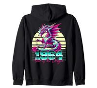 1964 Year of the Dragon 80s Retro Vaporwave Chinese Zodiac Zip Hoodie