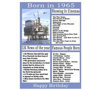 1965 birthday card, born in 1965 birthday card, read all about the year they were born, who was born in the same year and more.