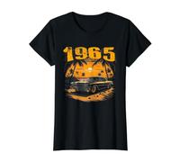 1965 Retro Vintage Birthday Old Car Classic Sunset Palm Tree Value Graphic T-Shirt, Women, Black, S