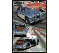 19653RB AUSTIN HEALEY 3000 MKII 1961-1963 Retro Vintage Decorative Metal Sign 20 x 30 cm with 4 5 mm Perforations for Wall Mounting - Gift Idea for Car Fan Car Collector's Car