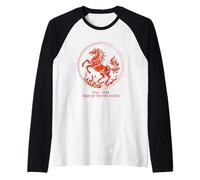 1966 2026 Year of The Fire Horse 60th Birthday Zodiac Raglan Baseball Tee
