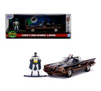 1966 Batmobile with Diecast Batman Figurine Batman (1966-1968) Classic TV Series DC Comics Hollywood Rides Series 1/32 Diecast Model Car by Jada 31703