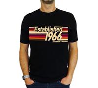 1966 Established Retro Stripes - 60th Birthday Gift | Present Mens T-Shirt Black 3XL
