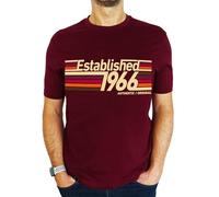 1966 Established Retro Stripes - 60th Birthday Gift | Present Mens T-Shirt Burgundy M