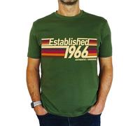 1966 Established Retro Stripes - 60th Birthday Gift | Present Mens T-Shirt Earthy Green XL