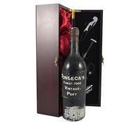 1966 Fonseca Vintage Port presented in a silk lined wooden box with four wine accessories 1 x 700ml