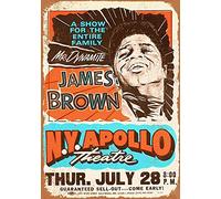 1966 James Brown at The Apollo Theater Vintage Look Reproduction Wall Decor Metal Tin Sign 8X12 Inches