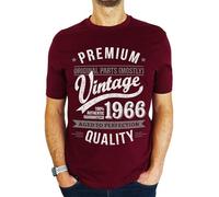 1966 Premium Vintage Year - Aged to Perfection - 60th Birthday Gift | Present Mens T-Shirt Burgundy L