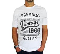 1966 Premium Vintage Year - Aged to Perfection - 60th Birthday Gift | Present Mens T-Shirt White M
