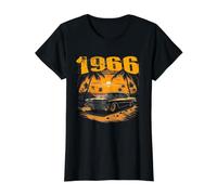 1966 Retro Vintage Birthday Old Car Classic Sunset Palm Tree Value Graphic T-Shirt, Women, Black, L