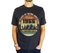 1966 Vintage Mountain - Limited Edition - 60th Birthday Gift | Present Mens T-Shirt Charcoal Grey L