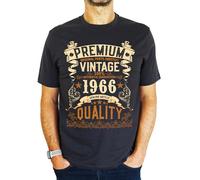 1966 Vintage - Premium Quality - 60th Birthday Gift | Present Mens T-Shirt Charcoal Grey M