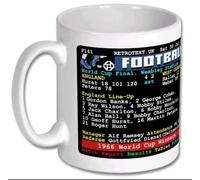 1966 World Cup Final Mug, England vs West Germany, Retro Teletext Style, White Ceramic
