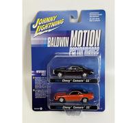 1967 Chevy Camaro SS and 1969 Chevy Camaro SS Black Orange 1:64 Johnny Lightning JLPK013B