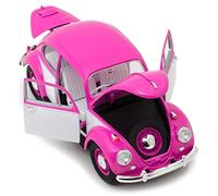 1967 Volkswagen Beetle Right Hand Drive Pink and White 1/18 Diecast Model Car by Greenlight 13512