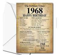 1968 Facts Birthday Personalised ANY NAME Happy Birthday Greeting Card Memories Back in the Year Of Birth -140